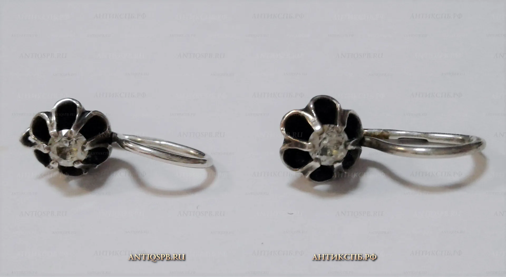 Серьги серебряные. СССР. Вт. пол. ХХ века. №21476